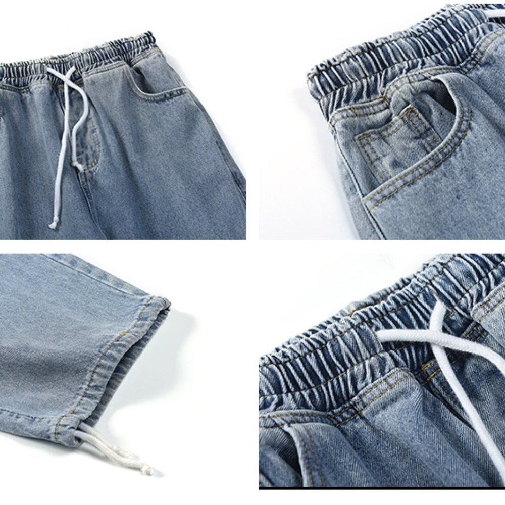 Korean Style Loose Wide Leg Jeans For Men Baggy De - Picture 2 of 6